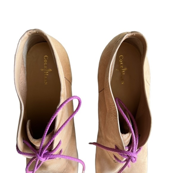 Cole Haan - Air Britt Chukka Ankle Bootie Wedge Tan Casual Heel Western Sz 10.5 - Picture 4 of 11